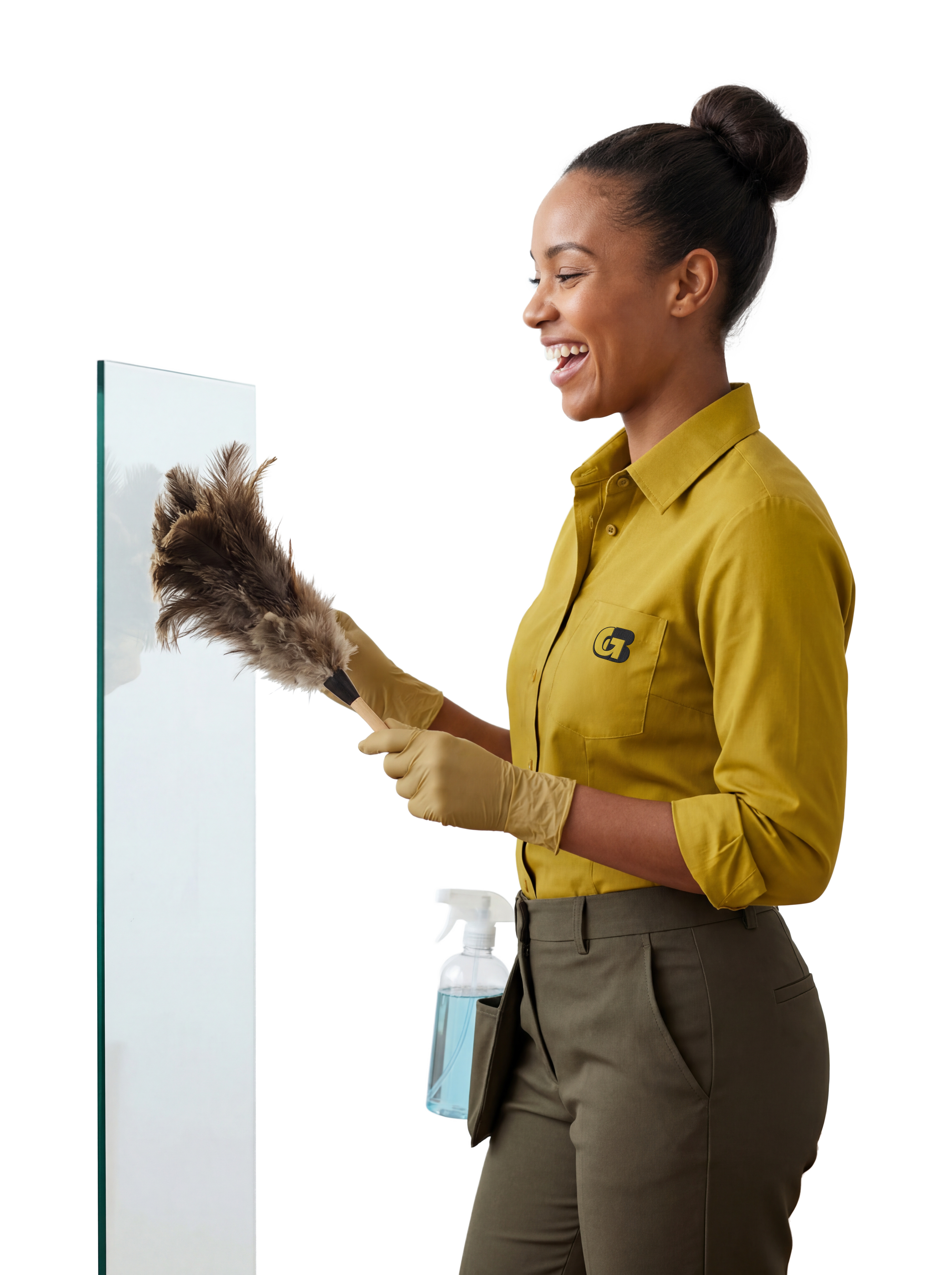 G-Bright cleaner dusting glass