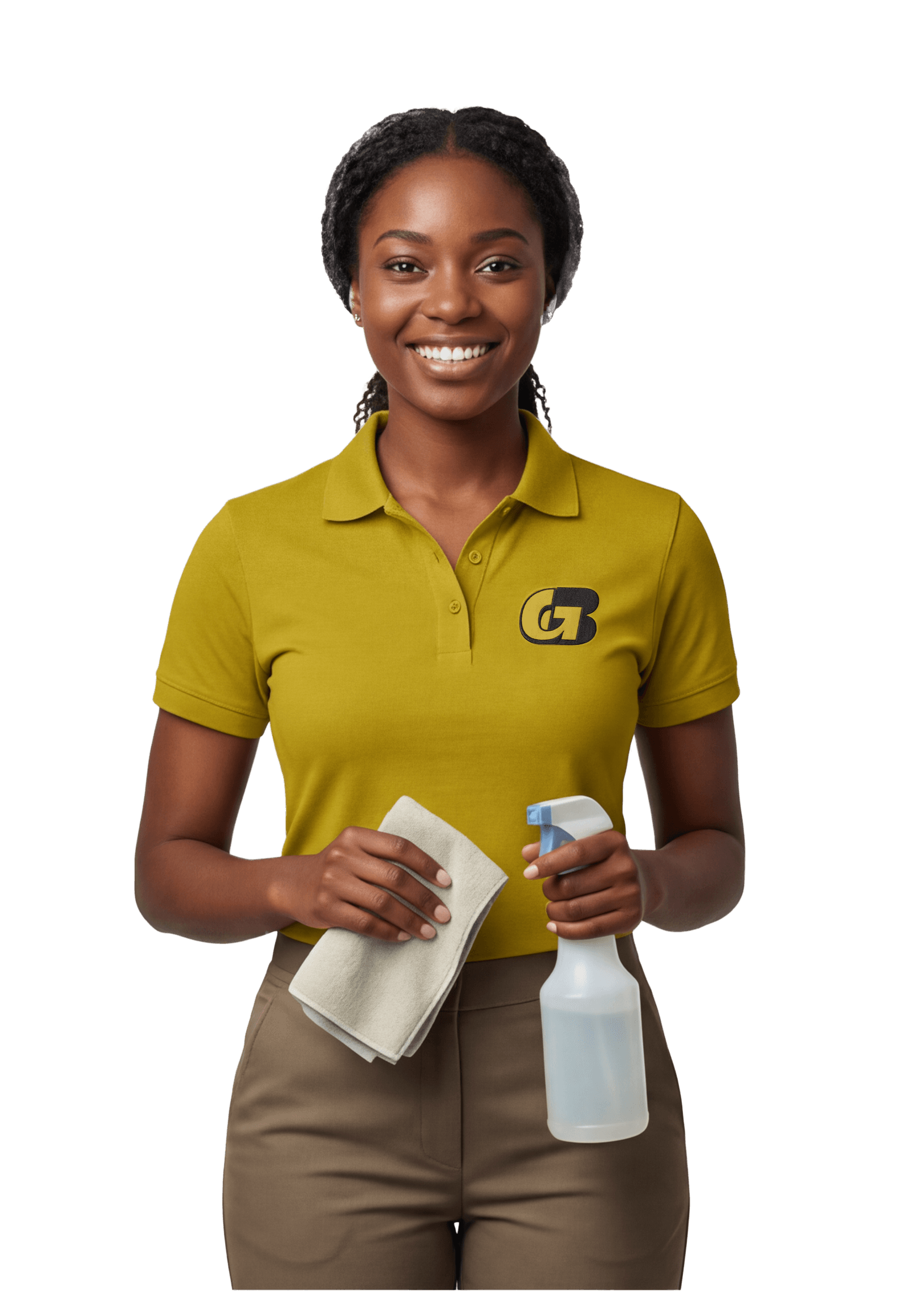 Commercial cleaner with cloth and spray bottle